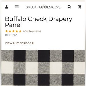 Ballard Designs Black Buffalo Check curtains